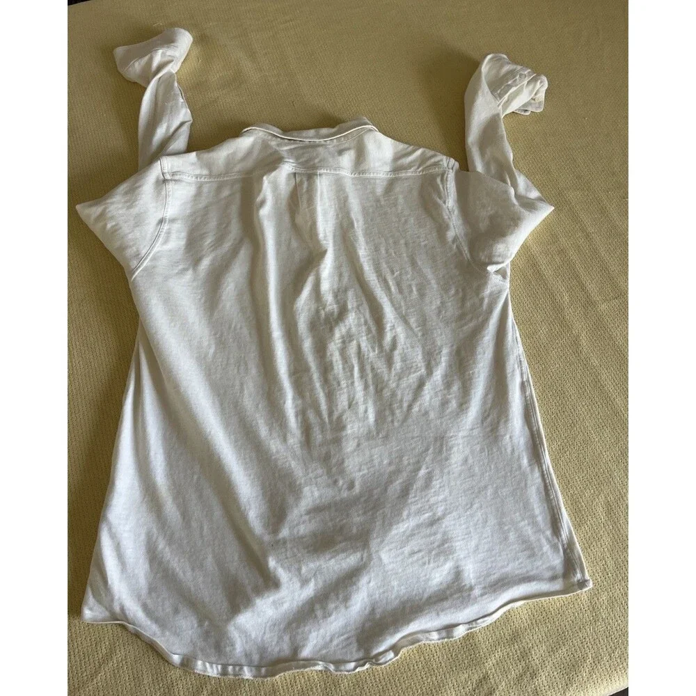 J. Crew Men's Shirt Sz XL Garment-dyed Harbor Knit Ivory Slub Cotton Collared